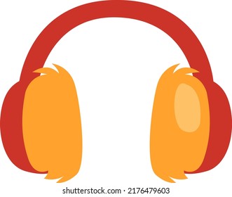 Red headphones, illustration, vector on a white background.