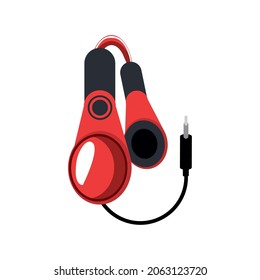 red headphones with plug icon