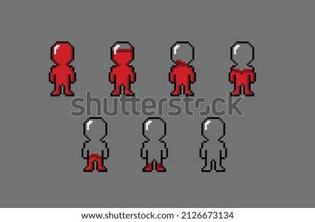 red health indicator in pixel style