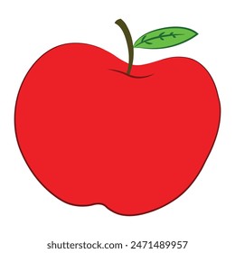 A red healthy apple vector illustration