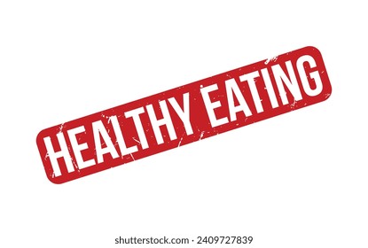 Red Healthy Eating Rubber Stamp Seal Vector