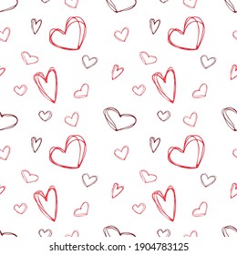 red heards vector seamless pattern