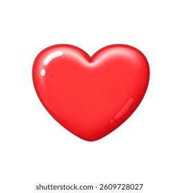 Red Heart 3D icon symbol vector transparent no background 