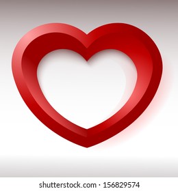 Red heart, 3d object for your design and love cards