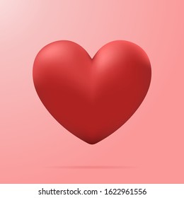 Red heart 3D, Vector Illustration