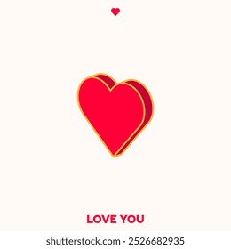 Corazón Rojo. Corazón de Vector 3d. Símbolo de Amor. Signo del corazón.