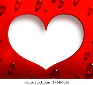 Red heart abstract card vector