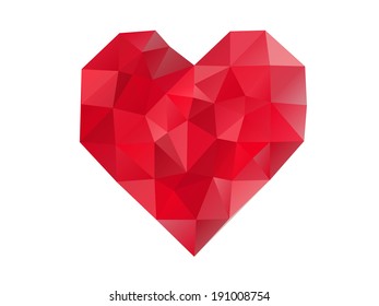 Red heart abstract isolated on a white backgrounds