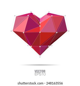 Red heart abstract isolated on a white backgrounds