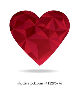 Red heart abstract isolated on a white backgrounds