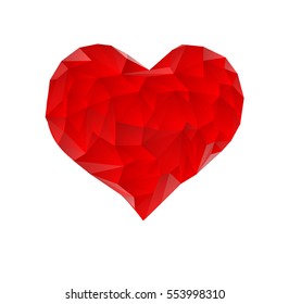 Red heart abstract isolated on a white backgrounds