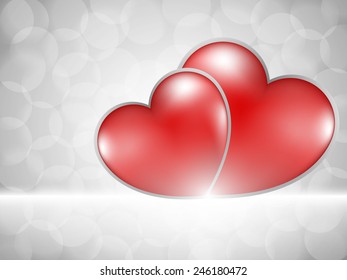 red heart abstract white background