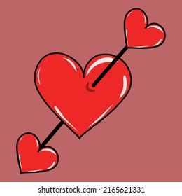 Red heart with an arrow