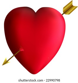 Red heart with arrow.