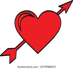 Red Heart and Arrow Love Symbol
