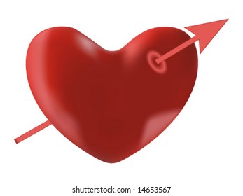 Red heart with a arrow through it