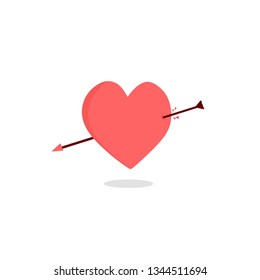 Red heart with arrow vector art