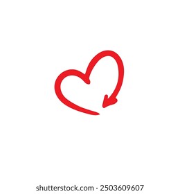 Red heart with Arrow vector icon