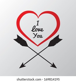 Red heart with arrows