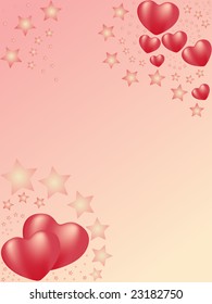red heart background. 3d valentine