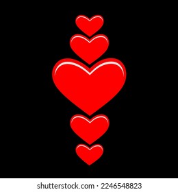 Fondo del corazón rojo organizado verticalmente para varios tipos de diseño.
