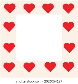 Red heart background can write a message to make a card.