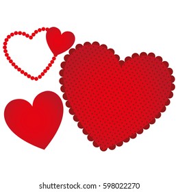 red heart background icon, vector illustraction design