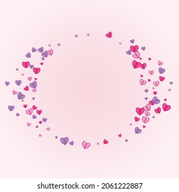 Vector rosa de fondo del corazón rojo. Confetti de marco en blanco. Fondo Aislado Lilac. Textura brillante del corazón rosado. Patrón de aniversario de la licitación.