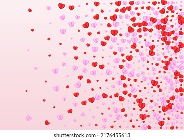 roter Herz-Hintergrund rosafarbener Vektorgrafik. Banner Texture Confetti. Lilac-Design-Hintergrund. Farbige Konfetti-Dekor-Muster. Illustration der gewalttätigen Partei.