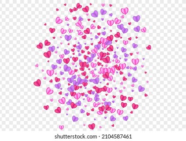 Red Heart Background Transparent Vector. Congratulation Texture Confetti. Fond Fall Frame. Tender Heart Color Pattern. Violet Wallpaper Illustration.