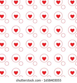 red heart background , vector romantic pattern 