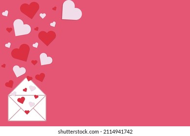 Red Heart background. Vector symbols of love in shape of heart for Happy Women's, Mother's, Valentine's Day, birthday greeting card design.