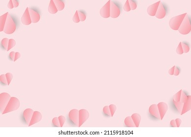 Red Heart background. Vector symbols of love in shape of heart for Happy Women's, Mother's, Valentine's Day, birthday greeting card design.