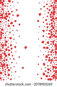 roter Herz-Hintergrund, weißer Vektorgrafik. Geburtstag Texture Confetti. violetter Drop-Hintergrund. Pink Confetti Abstraktes Muster. Rahmen für Ausschreibungen.