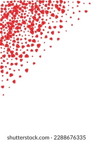 Red Heart Background White Vector. Falling Pattern Confetti. Violet Random Backdrop. Tender Heart Mother Texture. Fond Elegant Illustration.