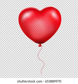 Red Heart Balloon Gradient Mesh, Vector Illustration