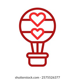 Red Heart Balloon Graphic Symbol Design