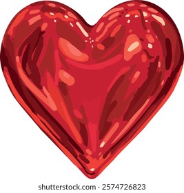 Red heart balloon valentine's day vector illustration