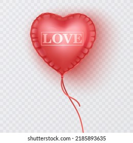 Red heart balloon vector  format