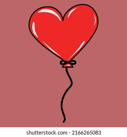 Globo de corazón rojo. Ilustración del vector