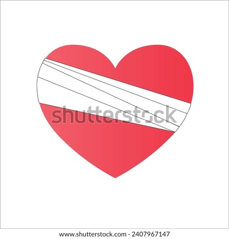 Red heart bandage Vector, valentine day vector