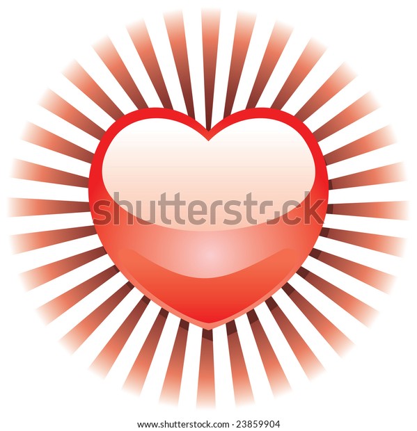 Red Heart Bands Color Radiating Behind Stock Vector Royalty Free