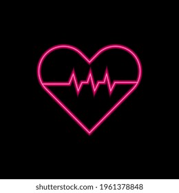 Icono de vector de latido del corazón rojo