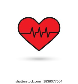 Red Heart Beat Vektorsymbol