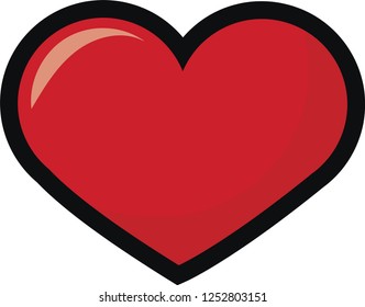 red heart with black stroke