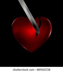 Red Heart Blade Stock Vector (Royalty Free) 489503728 | Shutterstock