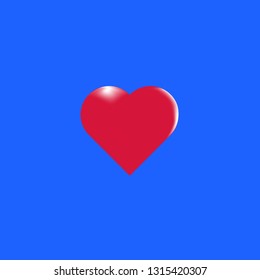 Red heart at the blue background