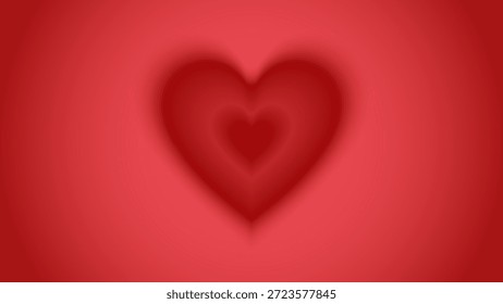 Coração vermelho com efeito borrão. Fundo de luxo vermelho para o Dia dos Namorados com coração brilhante. Gradiente do vetor