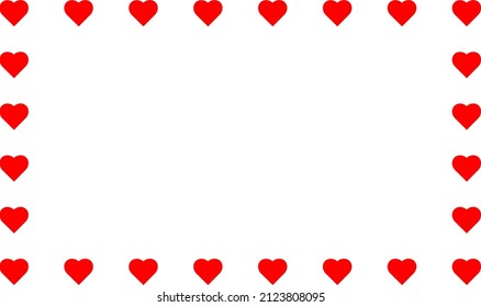 Red Heart Border Frame Illustration Stock Vector (Royalty Free ...