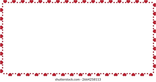 Red Heart Border Frame für Valentinstag